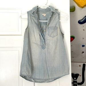Sleeveless denim blouse